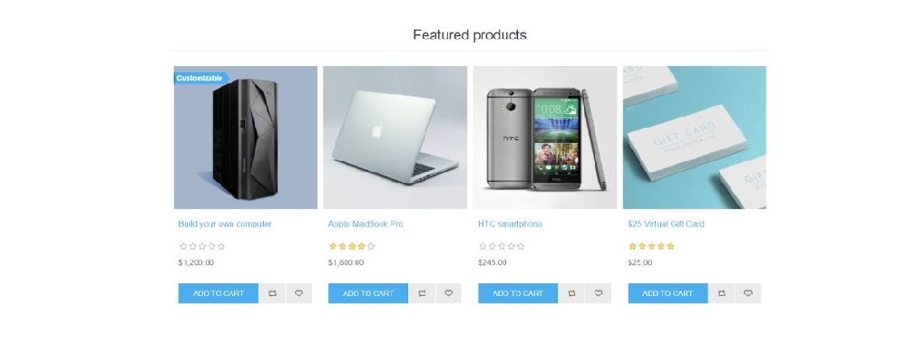 customizable featured products shows in storefront homepage